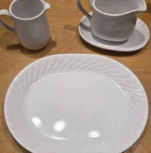 Elegant White Porcelain Dining Set